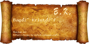 Bagó Kristóf névjegykártya