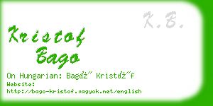 kristof bago business card