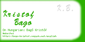 kristof bago business card